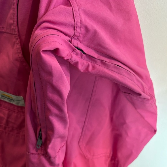 CHLOROPHYLLE Sz XL (estimated ) High Neck Hooded Zipper Vented Canvass Jacket - Picture 9 of 14